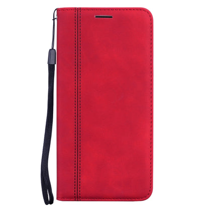 For Xiaomi Redmi Note 10 Pro Frosted Business Magnetic Horizontal Flip PU Leather Case with Holder & Card Slot & Lanyard(Red) by buy2fix