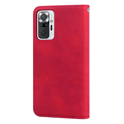 For Xiaomi Redmi Note 10 Pro Frosted Business Magnetic Horizontal Flip PU Leather Case with Holder & Card Slot & Lanyard(Red) by buy2fix