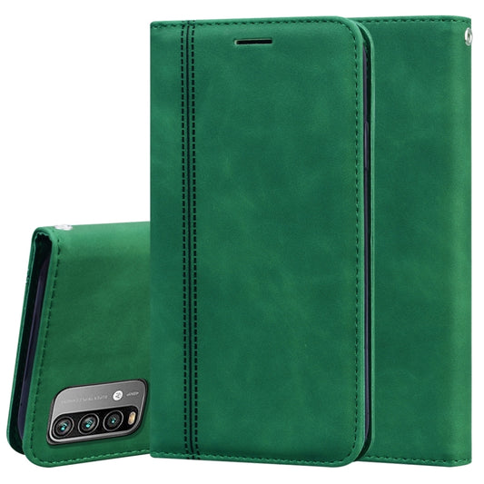For Xiaomi Poco M3 Frosted Business Magnetic Horizontal Flip PU Leather Case with Holder & Card Slot & Lanyard(Green) - Xiaomi Cases by buy2fix | Online Shopping UK | buy2fix