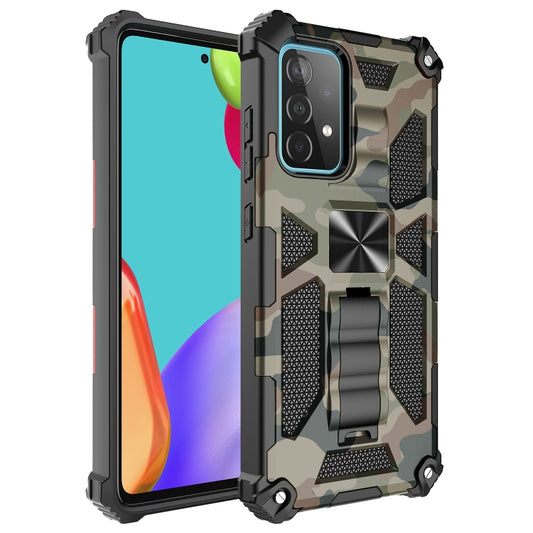 For Samsung Galaxy A51 5G Camouflage Armor Shockproof TPU + PC Magnetic Protective Case with Holder(Army Green) - Galaxy Phone Cases by buy2fix | Online Shopping UK | buy2fix