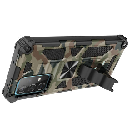 For Samsung Galaxy A51 5G Camouflage Armor Shockproof TPU + PC Magnetic Protective Case with Holder(Army Green) - Galaxy Phone Cases by buy2fix | Online Shopping UK | buy2fix