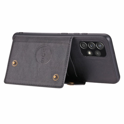 For Samsung Galaxy A32 4G Double Buckle PU + TPU Shockproof Magnetic Protective Case with Card Slot & Holder(Black) by buy2fix