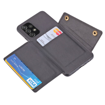 For Samsung Galaxy A32 4G Double Buckle PU + TPU Shockproof Magnetic Protective Case with Card Slot & Holder(Black) by buy2fix