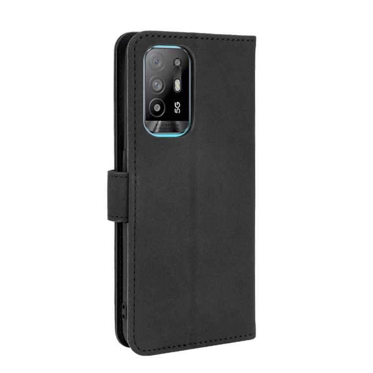 For OPPO F19 Pro / A94 5G Solid Color Skin Feel Magnetic Buckle Horizontal Flip Calf Texture PU Leather Case with Holder & Card Slots & Wallet(Black) by buy2fix