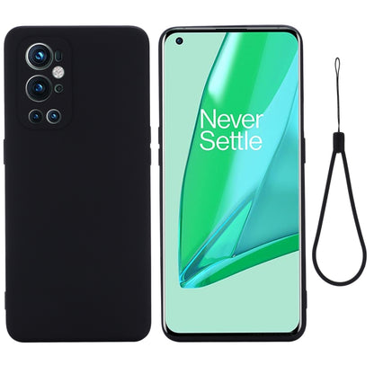 For OnePlus 9 Pro Solid Color Liquid Silicone Dropproof Full Coverage Protective Case(Black) by buy2fix