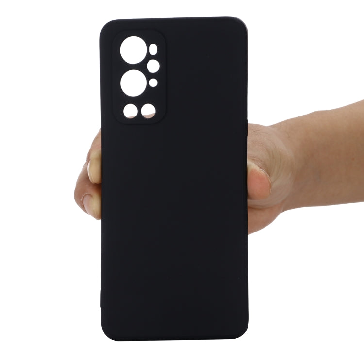 For OnePlus 9 Pro Solid Color Liquid Silicone Dropproof Full Coverage Protective Case(Black) by buy2fix