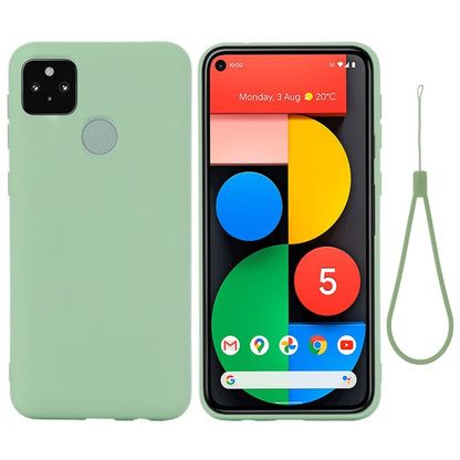 For Google Pixel 5A Solid Color Liquid Silicone Dropproof Full Coverage Protective Case(Green) - Google Cases by buy2fix | Online Shopping UK | buy2fix