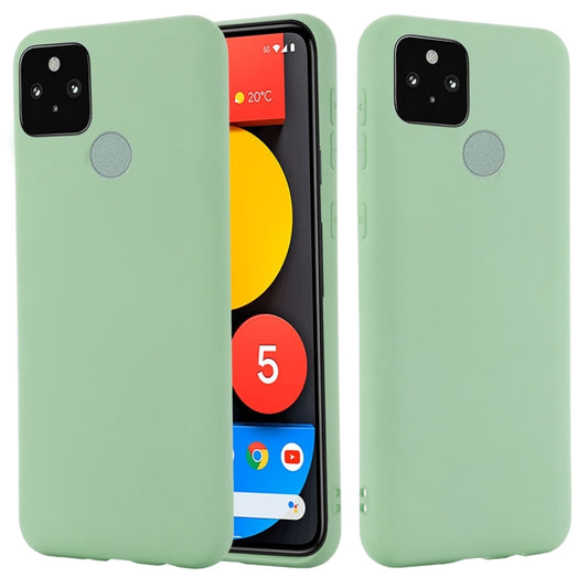 For Google Pixel 5A Solid Color Liquid Silicone Dropproof Full Coverage Protective Case(Green) - Google Cases by buy2fix | Online Shopping UK | buy2fix