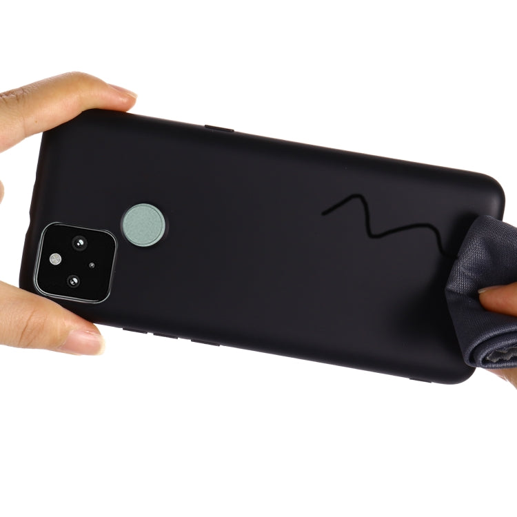 For Google Pixel 5A Solid Color Liquid Silicone Dropproof Full Coverage Protective Case(Black) - Google Cases by buy2fix | Online Shopping UK | buy2fix