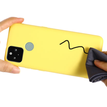 For Google Pixel 5A Solid Color Liquid Silicone Dropproof Full Coverage Protective Case(Yellow) by buy2fix