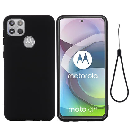 For Motorola Moto G 5G Solid Color Liquid Silicone Dropproof Full Coverage Protective Case(Black) - Motorola Cases by buy2fix | Online Shopping UK | buy2fix