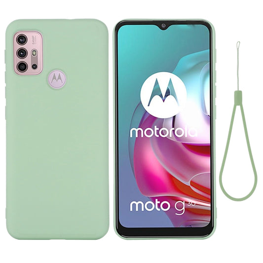 For Motorola Moto G30 / G10 Solid Color Liquid Silicone Dropproof Full Coverage Protective Case(Green) - Motorola Cases by buy2fix | Online Shopping UK | buy2fix