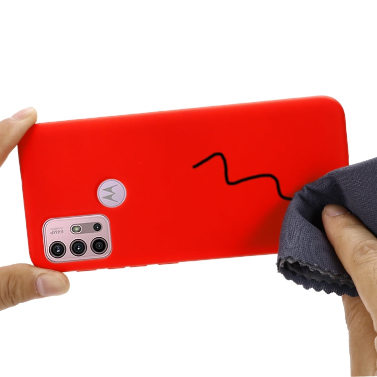 For Motorola Moto G30 / G10 Solid Color Liquid Silicone Dropproof Full Coverage Protective Case(Red) - Motorola Cases by buy2fix | Online Shopping UK | buy2fix