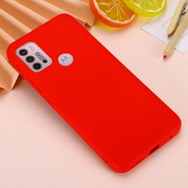 For Motorola Moto G30 / G10 Solid Color Liquid Silicone Dropproof Full Coverage Protective Case(Red) - Motorola Cases by buy2fix | Online Shopping UK | buy2fix