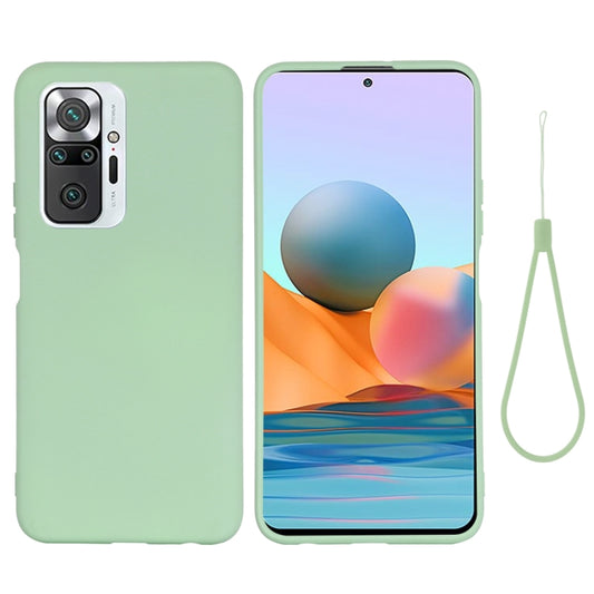 For Xiaomi Redmi Note 10 Pro Max Solid Color Liquid Silicone Dropproof Full Coverage Protective Case(Green) - Xiaomi Cases by buy2fix | Online Shopping UK | buy2fix