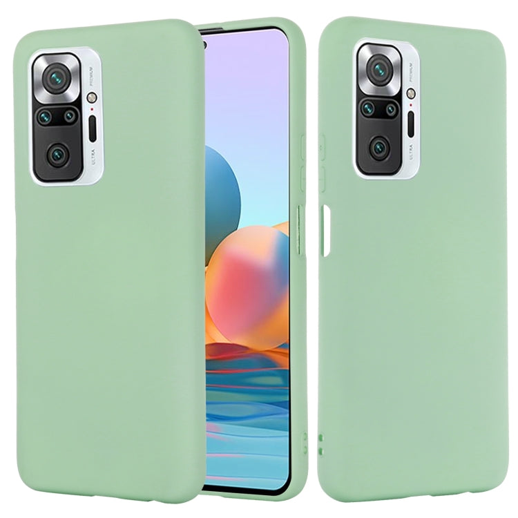 For Xiaomi Redmi Note 10 Pro Max Solid Color Liquid Silicone Dropproof Full Coverage Protective Case(Green) - Xiaomi Cases by buy2fix | Online Shopping UK | buy2fix