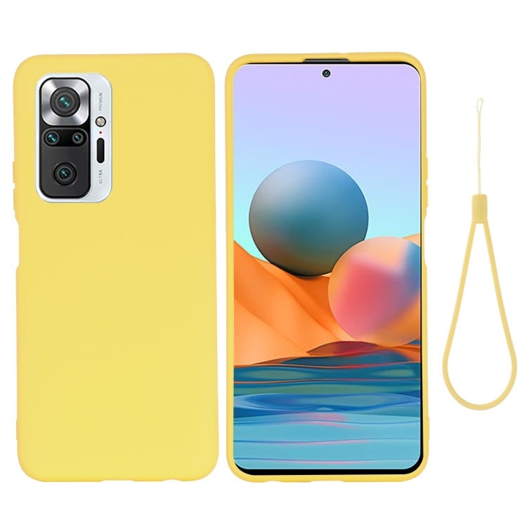For Xiaomi Redmi Note 10 Pro Max Solid Color Liquid Silicone Dropproof Full Coverage Protective Case(Yellow) by buy2fix