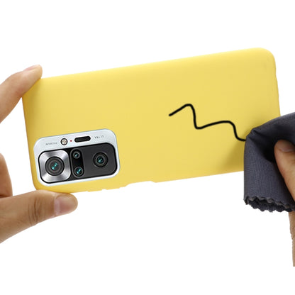 For Xiaomi Redmi Note 10 Pro Max Solid Color Liquid Silicone Dropproof Full Coverage Protective Case(Yellow) by buy2fix