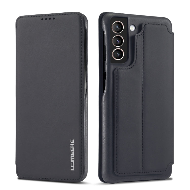 For Samsung Galaxy S21 FE LC.IMEEKE Hon Ancient Series Horizontal Flip Leather Case with Holder & Card Slot(Black) - Galaxy Phone Cases by LC.IMEEKE | Online Shopping UK | buy2fix