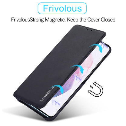 For Samsung Galaxy S21 FE LC.IMEEKE Hon Ancient Series Horizontal Flip Leather Case with Holder & Card Slot(Black) - Galaxy Phone Cases by LC.IMEEKE | Online Shopping UK | buy2fix