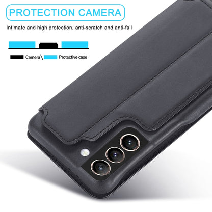For Samsung Galaxy S21 FE LC.IMEEKE Hon Ancient Series Horizontal Flip Leather Case with Holder & Card Slot(Black) - Galaxy Phone Cases by LC.IMEEKE | Online Shopping UK | buy2fix
