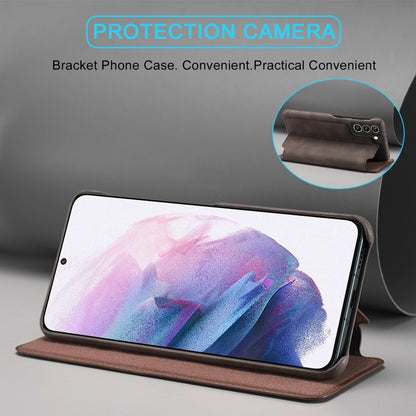 For Samsung Galaxy S21 FE LC.IMEEKE Hon Ancient Series Horizontal Flip Leather Case with Holder & Card Slot(Coffee) - Galaxy Phone Cases by LC.IMEEKE | Online Shopping UK | buy2fix