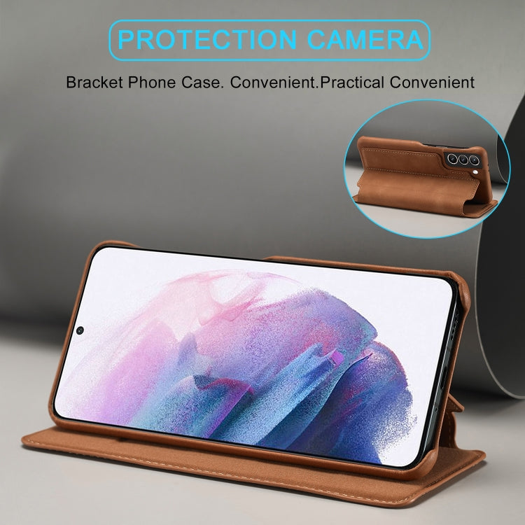 For Samsung Galaxy S21 FE LC.IMEEKE Hon Ancient Series Horizontal Flip Leather Case with Holder & Card Slot(Brown) - Galaxy Phone Cases by LC.IMEEKE | Online Shopping UK | buy2fix