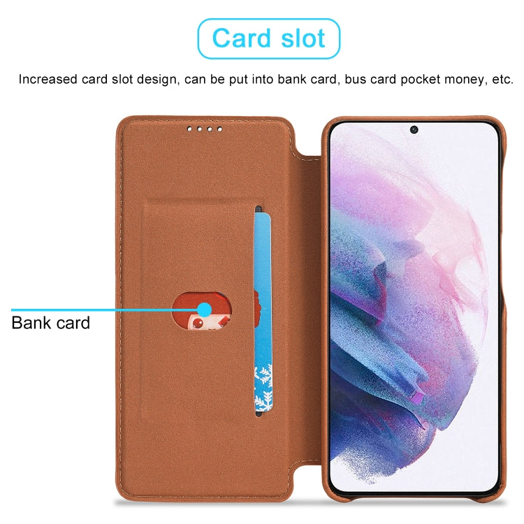 For Samsung Galaxy S21 FE LC.IMEEKE Hon Ancient Series Horizontal Flip Leather Case with Holder & Card Slot(Brown) - Galaxy Phone Cases by LC.IMEEKE | Online Shopping UK | buy2fix