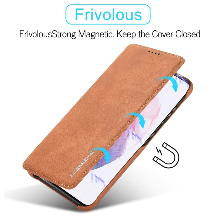 For Samsung Galaxy S21 FE LC.IMEEKE Hon Ancient Series Horizontal Flip Leather Case with Holder & Card Slot(Brown) - Galaxy Phone Cases by LC.IMEEKE | Online Shopping UK | buy2fix