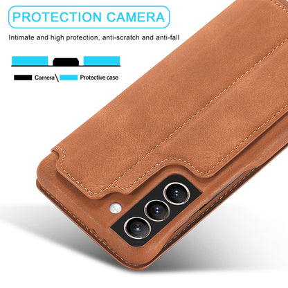 For Samsung Galaxy S21 FE LC.IMEEKE Hon Ancient Series Horizontal Flip Leather Case with Holder & Card Slot(Brown) - Galaxy Phone Cases by LC.IMEEKE | Online Shopping UK | buy2fix