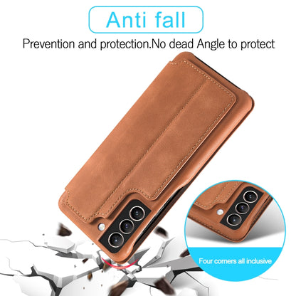 For Samsung Galaxy S21 FE LC.IMEEKE Hon Ancient Series Horizontal Flip Leather Case with Holder & Card Slot(Brown) - Galaxy Phone Cases by LC.IMEEKE | Online Shopping UK | buy2fix