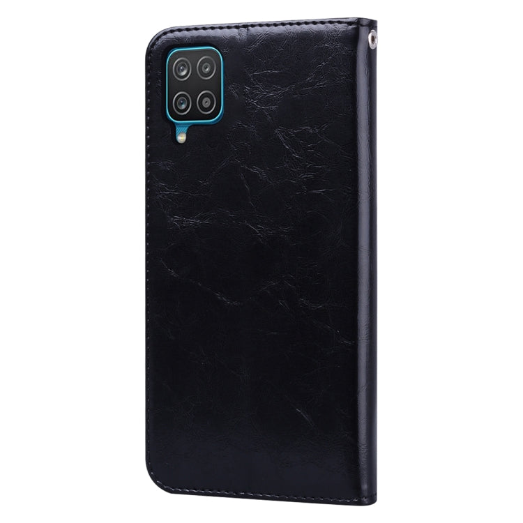 For Samsung Galaxy A12 Business Style Oil Wax Texture Horizontal Flip Leather Case with Holder & Card Slots & Wallet(Black) by buy2fix