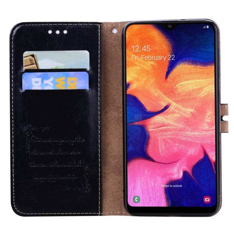For Samsung Galaxy A12 Business Style Oil Wax Texture Horizontal Flip Leather Case with Holder & Card Slots & Wallet(Black) by buy2fix