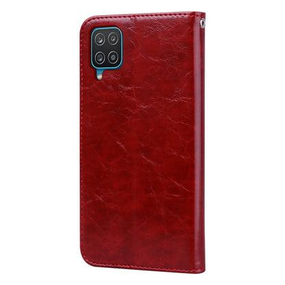 For Samsung Galaxy A12 Business Style Oil Wax Texture Horizontal Flip Leather Case with Holder & Card Slots & Wallet(Red) by buy2fix