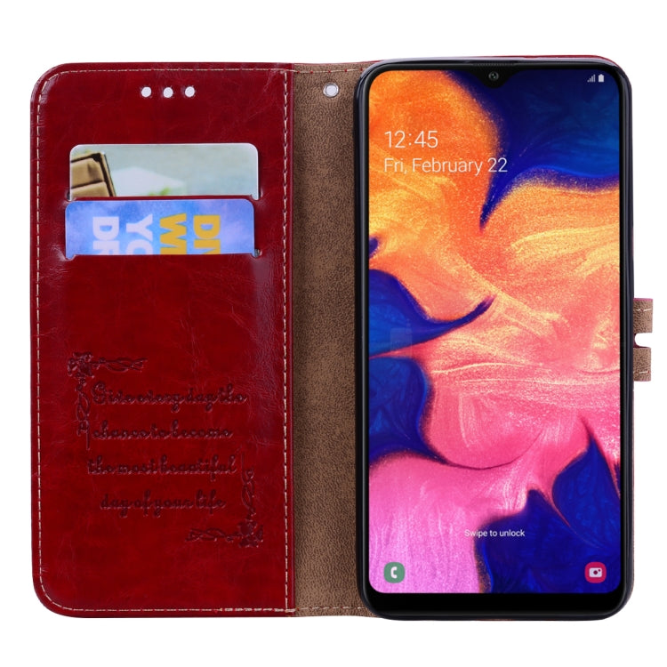 For Samsung Galaxy A12 Business Style Oil Wax Texture Horizontal Flip Leather Case with Holder & Card Slots & Wallet(Red) by buy2fix