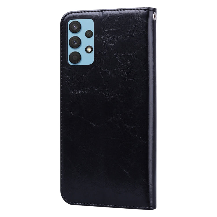 For Samsung Galaxy A32 4G Business Style Oil Wax Texture Horizontal Flip Leather Case with Holder & Card Slots & Wallet(Black) by buy2fix