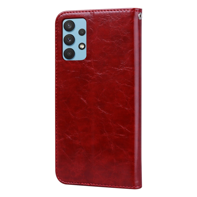 For Samsung Galaxy A32 4G Business Style Oil Wax Texture Horizontal Flip Leather Case with Holder & Card Slots & Wallet(Red) by buy2fix