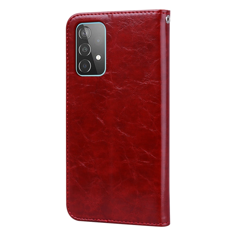 For Samsung Galaxy A52 5G / 4G Business Style Oil Wax Texture Horizontal Flip Leather Case with Holder & Card Slots & Wallet(Red) by buy2fix