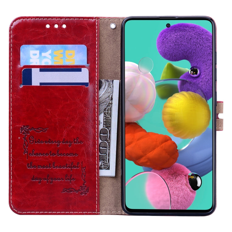 For Samsung Galaxy A52 5G / 4G Business Style Oil Wax Texture Horizontal Flip Leather Case with Holder & Card Slots & Wallet(Red) by buy2fix