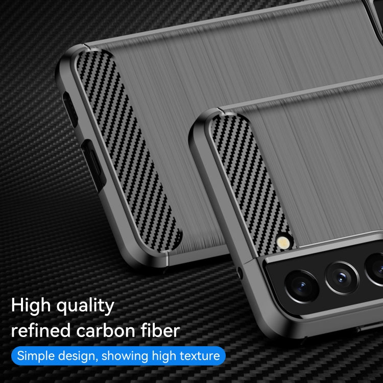 For Samsung Galaxy S21 FE Brushed Texture Carbon Fiber TPU Case(Black) by buy2fix