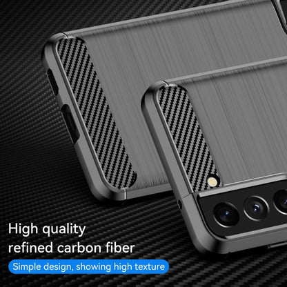 For Samsung Galaxy S21 FE Brushed Texture Carbon Fiber TPU Case(Black) by buy2fix