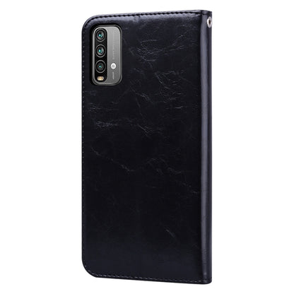 For Xiaomi Redmi 9T Business Style Oil Wax Texture Horizontal Flip Leather Case with Holder & Card Slots & Wallet(Black) - Xiaomi Cases by buy2fix | Online Shopping UK | buy2fix