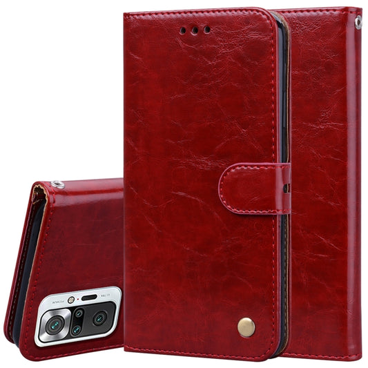 For Xiaomi Redmi Note 10 Pro Business Style Oil Wax Texture Horizontal Flip Leather Case with Holder & Card Slots & Wallet(Red) - Xiaomi Cases by buy2fix | Online Shopping UK | buy2fix
