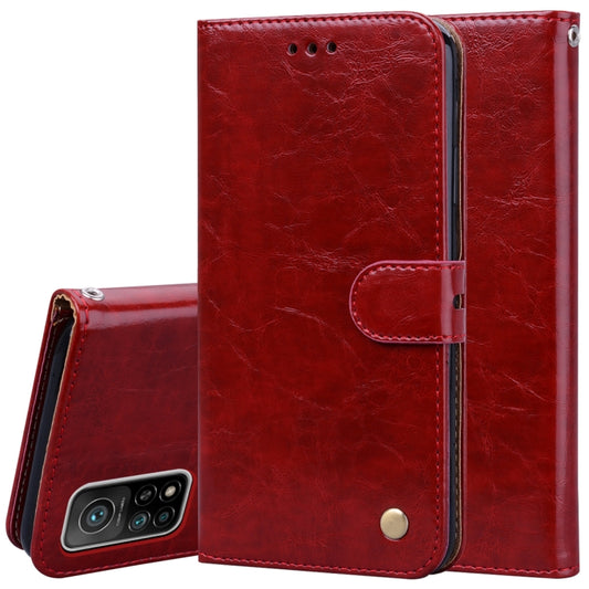 For Xiaomi Mi 10T Pro 5G Business Style Oil Wax Texture Horizontal Flip Leather Case with Holder & Card Slots & Wallet(Red) - Xiaomi Cases by buy2fix | Online Shopping UK | buy2fix