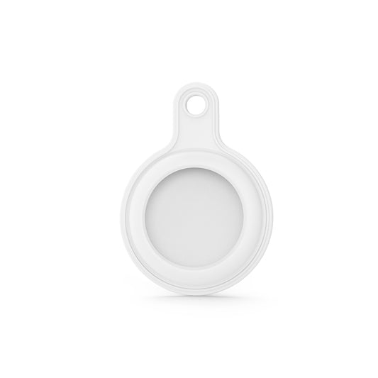 Gel Leather Case Cover with Switchable Keychain Ring for AirTag(White) - Key Chain Series by buy2fix | Online Shopping UK | buy2fix