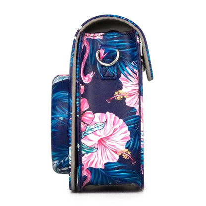 Flamingo Pattern Camera Bag with Shoulder Strap for Fujifilm Instax mini 11(Black Background) by buy2fix