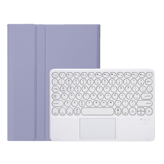 YT11B-A Detachable Candy Color Skin Feel Texture Round Keycap Bluetooth Keyboard Leather Case with Touch Control For iPad Air 4 2020 / Air 5 2022 / Pro 11 inch 2022 / 2021 / 2020 / 2018(Purple) - For iPad Pro by buy2fix | Online Shopping UK | buy2fix