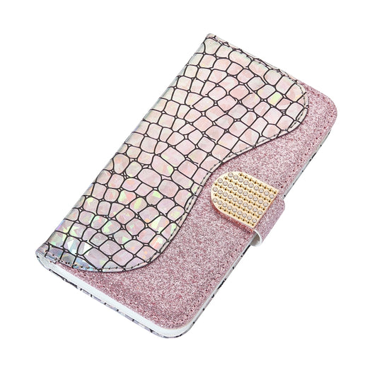 For Xiaomi Redmi Note 10 Pro Laser Glitter Powder Matching Crocodile Texture Horizontal Flip Leather Case with Card Slots & Holder & Wallet(Silver) - Xiaomi Cases by buy2fix | Online Shopping UK | buy2fix