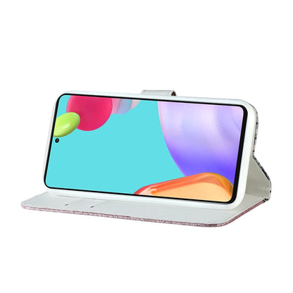 For Samsung Galaxy A52 5G / 4G Laser Glitter Powder Matching Crocodile Texture Horizontal Flip Leather Case with Card Slots & Holder & Wallet(Silver) by buy2fix