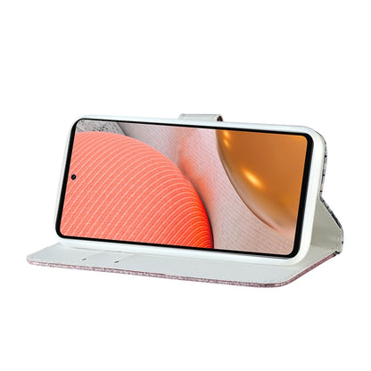 For Samsung Galaxy A72 5G / 4G Laser Glitter Powder Matching Crocodile Texture Horizontal Flip Leather Case with Card Slots & Holder & Wallet(Silver) by buy2fix